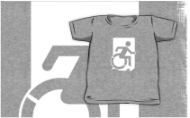 Accessible Means of Egress Icon Exit Sign Wheelchair Wheelie Running Man Symbol by Lee Wilson PWD Disability Emergency Evacuation Kids T-shirts 154