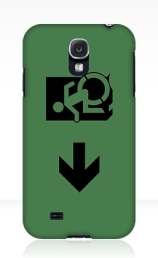 Accessible Means of Egress Icon Exit Sign Wheelchair Wheelie Running Man Symbol by Lee Wilson PWD Disability Emergency Evacuation Samsung Galaxy Case 114