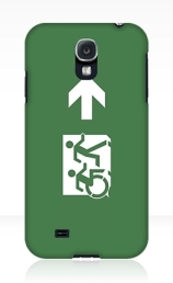 Accessible Means of Egress Icon Exit Sign Wheelchair Wheelie Running Man Symbol by Lee Wilson PWD Disability Emergency Evacuation Samsung Galaxy Case 12