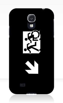 Accessible Means of Egress Icon Exit Sign Wheelchair Wheelie Running Man Symbol by Lee Wilson PWD Disability Emergency Evacuation Samsung Galaxy Case 145