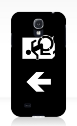 Accessible Means of Egress Icon Exit Sign Wheelchair Wheelie Running Man Symbol by Lee Wilson PWD Disability Emergency Evacuation Samsung Galaxy Case 155