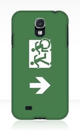 Accessible Means of Egress Icon Exit Sign Wheelchair Wheelie Running Man Symbol by Lee Wilson PWD Disability Emergency Evacuation Samsung Galaxy Case 158