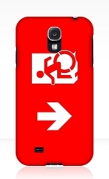 Accessible Means of Egress Icon Exit Sign Wheelchair Wheelie Running Man Symbol by Lee Wilson PWD Disability Emergency Evacuation Samsung Galaxy Case 164