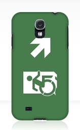 Accessible Means of Egress Icon Exit Sign Wheelchair Wheelie Running Man Symbol by Lee Wilson PWD Disability Emergency Evacuation Samsung Galaxy Case 26