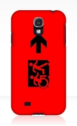Accessible Means of Egress Icon Exit Sign Wheelchair Wheelie Running Man Symbol by Lee Wilson PWD Disability Emergency Evacuation Samsung Galaxy Case 32