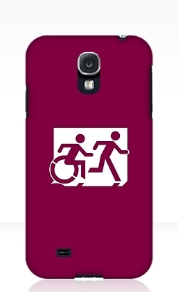 Accessible Means of Egress Icon Exit Sign Wheelchair Wheelie Running Man Symbol by Lee Wilson PWD Disability Emergency Evacuation Samsung Galaxy Case 4