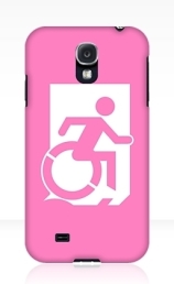 Accessible Means of Egress Icon Exit Sign Wheelchair Wheelie Running Man Symbol by Lee Wilson PWD Disability Emergency Evacuation Samsung Galaxy Case 43