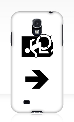 Accessible Means of Egress Icon Exit Sign Wheelchair Wheelie Running Man Symbol by Lee Wilson PWD Disability Emergency Evacuation Samsung Galaxy Case 61