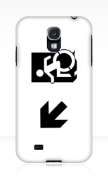 Accessible Means of Egress Icon Exit Sign Wheelchair Wheelie Running Man Symbol by Lee Wilson PWD Disability Emergency Evacuation Samsung Galaxy Case 65