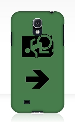 Accessible Means of Egress Icon Exit Sign Wheelchair Wheelie Running Man Symbol by Lee Wilson PWD Disability Emergency Evacuation Samsung Galaxy Case 68