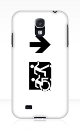Accessible Means of Egress Icon Exit Sign Wheelchair Wheelie Running Man Symbol by Lee Wilson PWD Disability Emergency Evacuation Samsung Galaxy Case 70