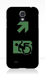 Accessible Means of Egress Icon Exit Sign Wheelchair Wheelie Running Man Symbol by Lee Wilson PWD Disability Emergency Evacuation Samsung Galaxy Case 89