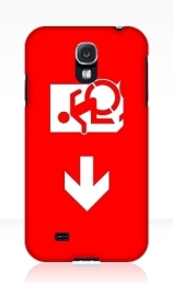 Accessible Means of Egress Icon Exit Sign Wheelchair Wheelie Running Man Symbol by Lee Wilson PWD Disability Emergency Evacuation Samsung Galaxy Case 9