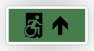 Accessible Means of Egress Icon Exit Sign Wheelchair Wheelie Running Man Symbol by Lee Wilson PWD Disability Emergency Evacuation Sticker 14
