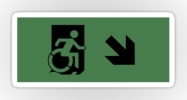 Accessible Means of Egress Icon Exit Sign Wheelchair Wheelie Running Man Symbol by Lee Wilson PWD Disability Emergency Evacuation Sticker 18