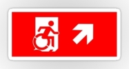 Accessible Means of Egress Icon Exit Sign Wheelchair Wheelie Running Man Symbol by Lee Wilson PWD Disability Emergency Evacuation Sticker 29